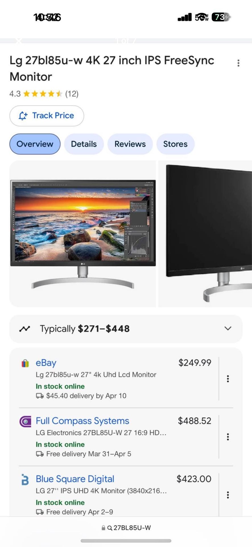 LG 4K monitor 27BL85U-W