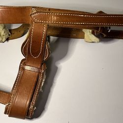 SINGLE STRAP SUPPORT DOG HARNESS SZ. LRG Heavy Leather & Wool w/ 6" Handle