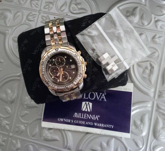 BULOVA Millennia Chronograph Men's Watch New Old Stock w/Box