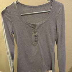grey buttoned long sleeve 