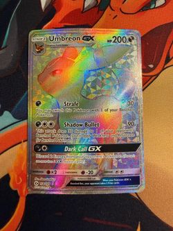 Pokemon Sun & Moon Base Set Umbreon GX 154/149 Secret Rare Rainbow Card LP 2017