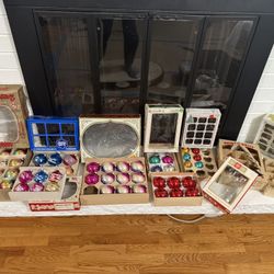 Lot Of Vintage Shiny Brite And Other Christmas Ornaments 