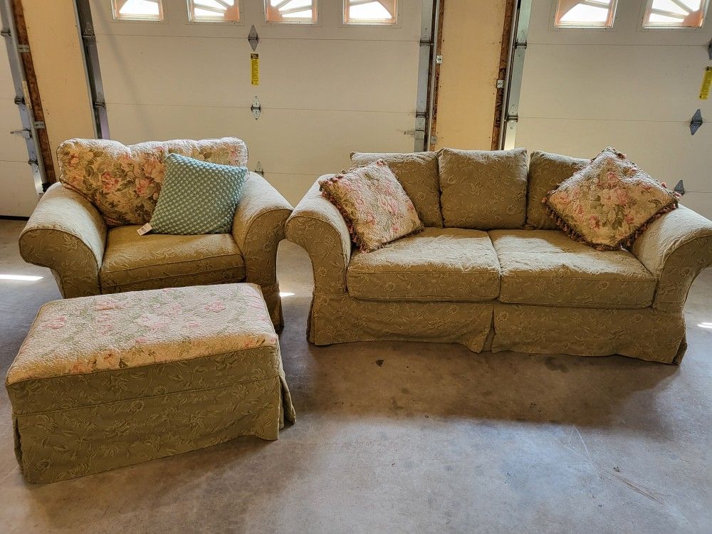 Couch, Chair, Ottoman