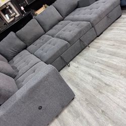 Grey Sleeper Sectional 
