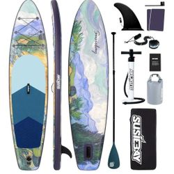 SUSIEBAY Inflatable Stand Up Paddle Board, Yoga Board with SUP Accessories| Paddle Board for Adults