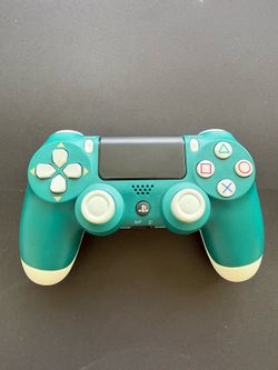 2x PS4 DualShock 4 Wireless Controllers - Black + Green/Blue - Tested - Good Condition