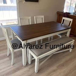 Dining Table Set With Bench 