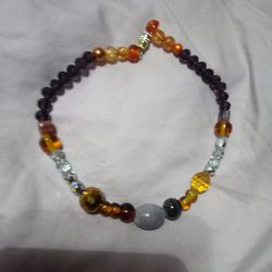 Handmade glass beaded bracelet or anklet