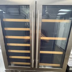 Wine Enthusiast dual zone wine cooler stainless steel glass doors | ($0 Down) | No Credit Needed