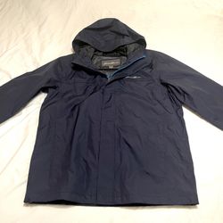 New Eddie Bauer, hooded windbreaker, sports style jacket, size medium large