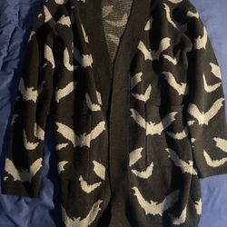 UNIQUE VINTAGE- MAGNOLIA PLACE - "BAT OPEN CARDIGAN- ONE SIZE - BLACK / GREY