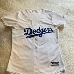 Dodgers Women White Jersey Small Size Like New