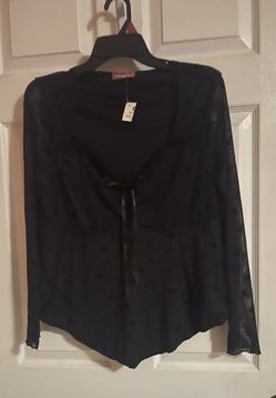Brand New Black Flowy Top Size 1X