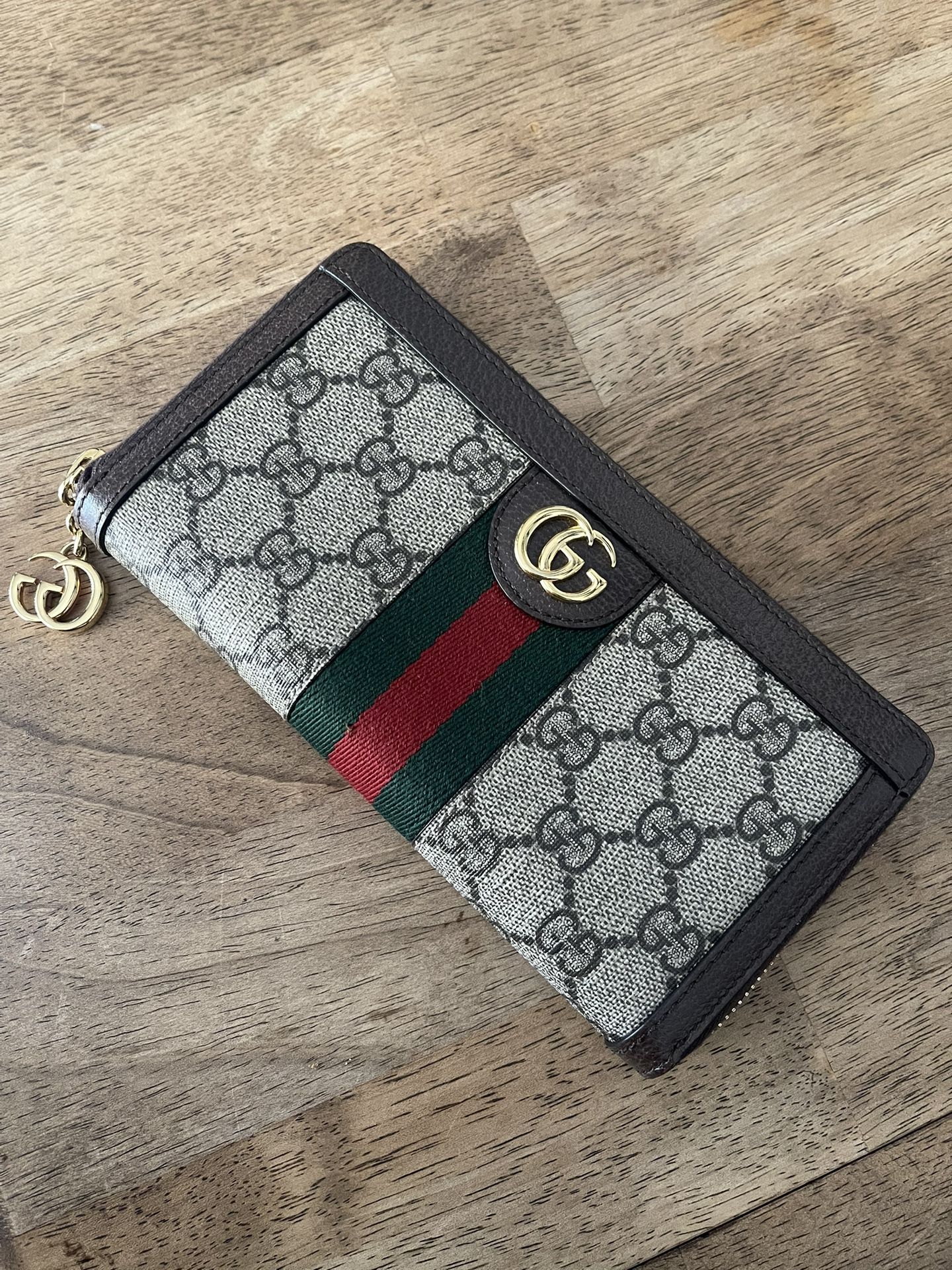 Gucci GG Authentic Ophidia Zip Around Wallet Brown