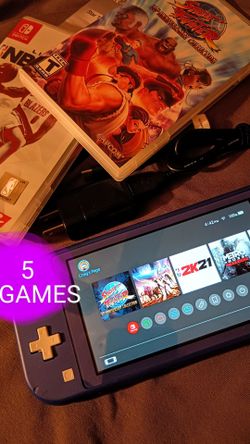 Nintendo switch with games charger Carry case and memory card
