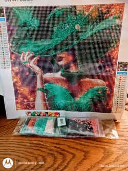 Lady Green Hat diamond painting complete kit