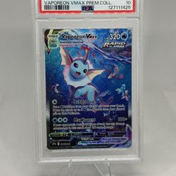 2021 POKEMON SWSH BLACK STAR PROMO #182 FULL ART/VAPOREON VMAX PSA 10