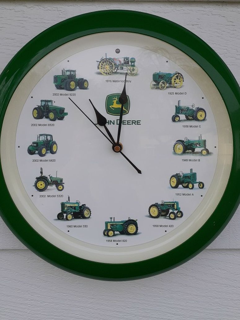 John Deere Vintage Wall Clock Tractor Sounds