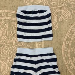 Free-Est blue + white striped shorts Size XS #striped #summer