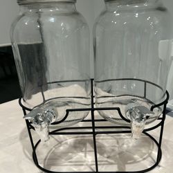 2 PIECES GLASS DRINK DISPENSER