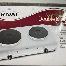 Double Burner Stainless Steel Cook Top By Rival 