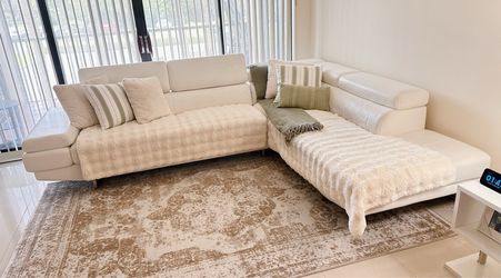 FREE White Faux-Leather Sectional Sofa — Pickup in Doral, FL 33178