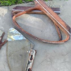 1947-48 Chevy 4 Door Sedan Quarter Glass Sliders. Complete With interior Window Trim. Complete