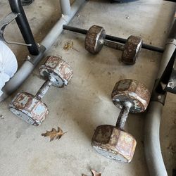 Metal Dumbbells 2x40LBS + 1x30LBS