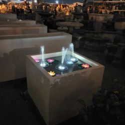 Concrete Large Square Planter or Water Fountain / Cement Backyard Patio Pots Garden Planters / Outdoor Fountains