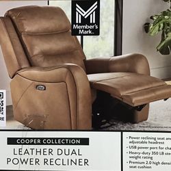 Leather Power Recliner 