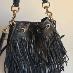 Rebbeca Minkoff Black Fringe Leather Bag