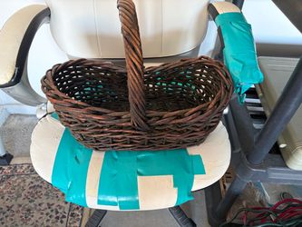 Dark Brown Wicker Basket with Handle