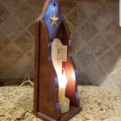 Custom Made Wooden Candle(electric) Holder 17”Hx6”Wx4.5”D Hang On Wall or Display on Shelf New!