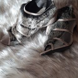 PAPER FOX FUR TRIM HEELS S9