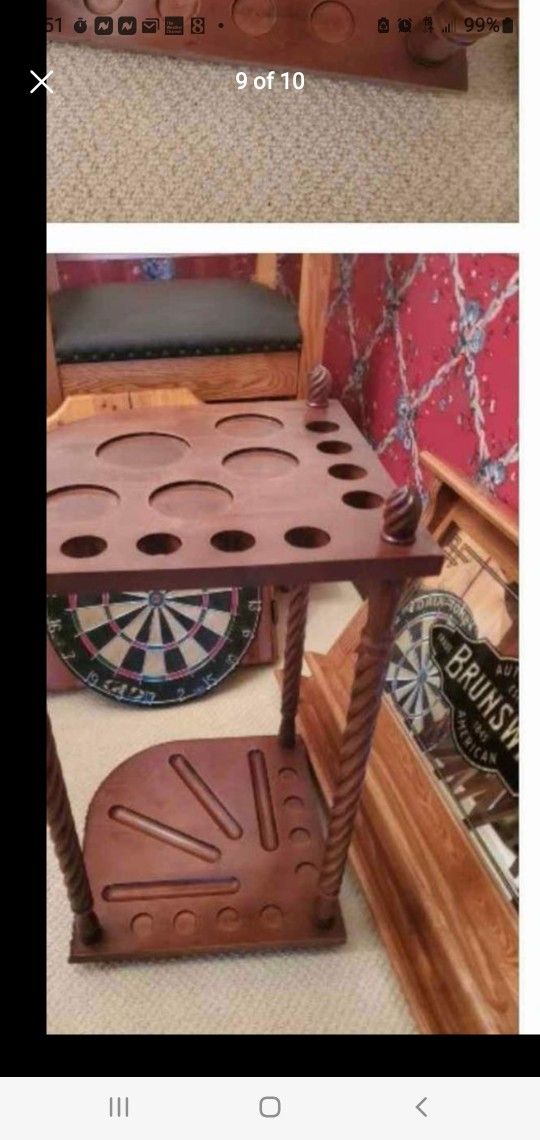 POOL STICK FLOOR STAND CUE EXCELLENT CONDITION