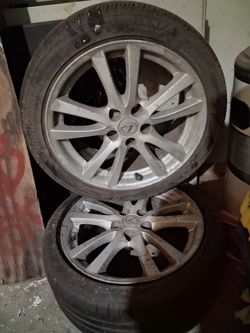 2  18-inch factory OEM staggered alloy wheels originally from a 2006–2008 Lexus IS250 or IS350.