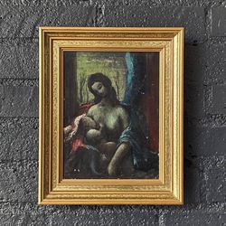 Signed Vintage European Expressionist Madonna & Child Oil Painting, c.1960’s - Delivery Available 