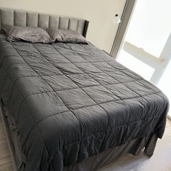Queen Bed Frame W/storage, Cooling Mattress & Box Spring 