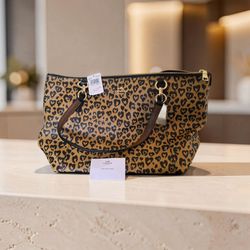 Coach Ava Tote Wild Heart Leopard Animal Print NWT