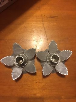 Hand forged aluminum candle holders