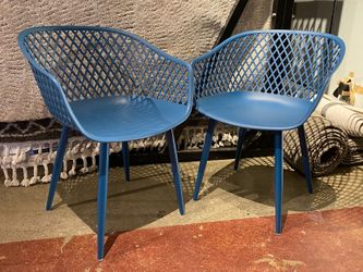 NEW! Piazza Outdoor Chairs in Teal (Set of 2)