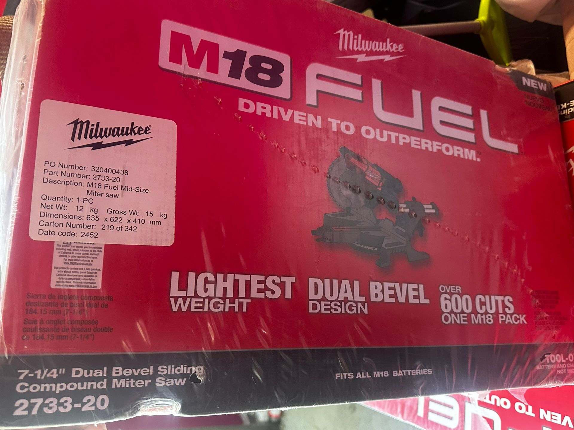 Miter Saw 7 1/4 Milwaukee 