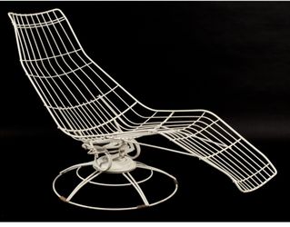 Vintage Homecrest Mid-century Wire Banana "Siesta" Lounge Chair, swivels & rock