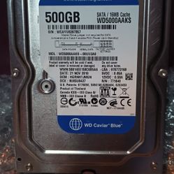 Western digital 500gb Hard drive SATA.   