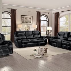 Bastrop Black Reclining Living Room Set ( sectional couch sofa loveseat recliner options