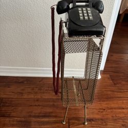 Vintage Phone, Stand, And Phone