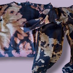 Unisex 2 Piece Tye Dye Sweatsuit Set. Size L