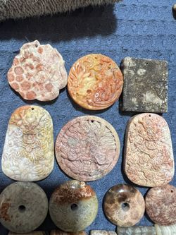 Coral Jade Gemstone Pendents 