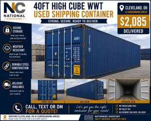40FT High Cube Wind & Water Tight Shipping Container – Cleveland, OH