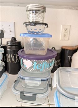 Glass, meal prep food storage containers